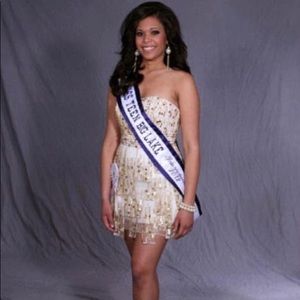 SOLD Sherri Hill Gold Jeweled Dress